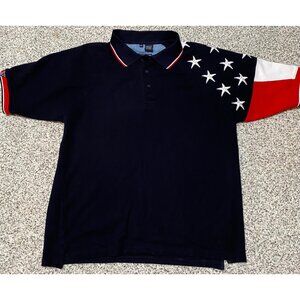 Rock Point Polo Shirt Mens XXL Patriotic Embroidered Stars Stripes July 4th Flag